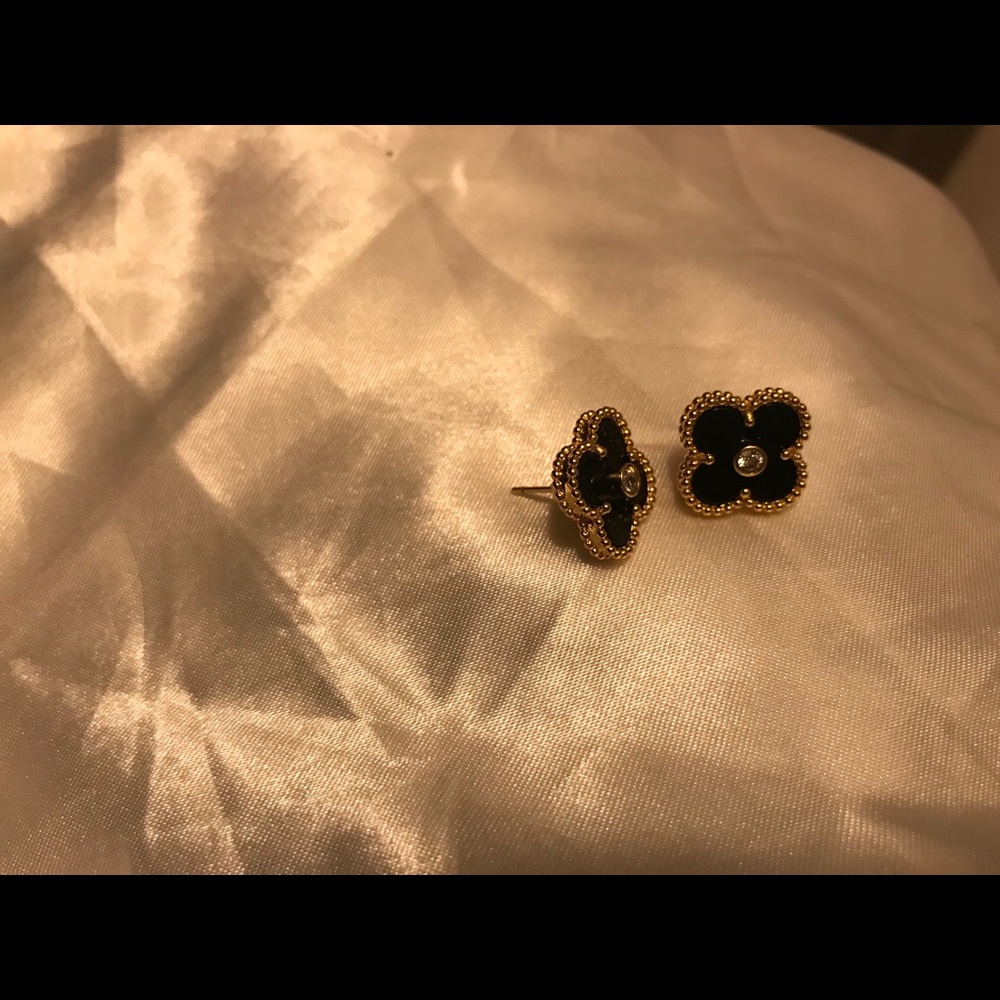 Four Leaf Clover studs with CZ
